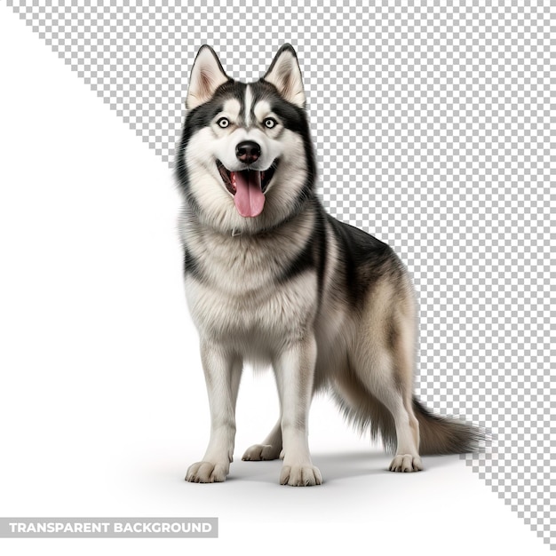 Cão husky psd isolado sem antecedentes