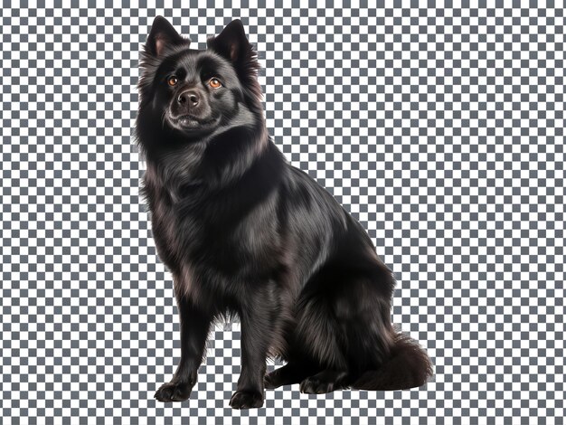 PSD cão skye terrier schipperke isolado em fundo transparente