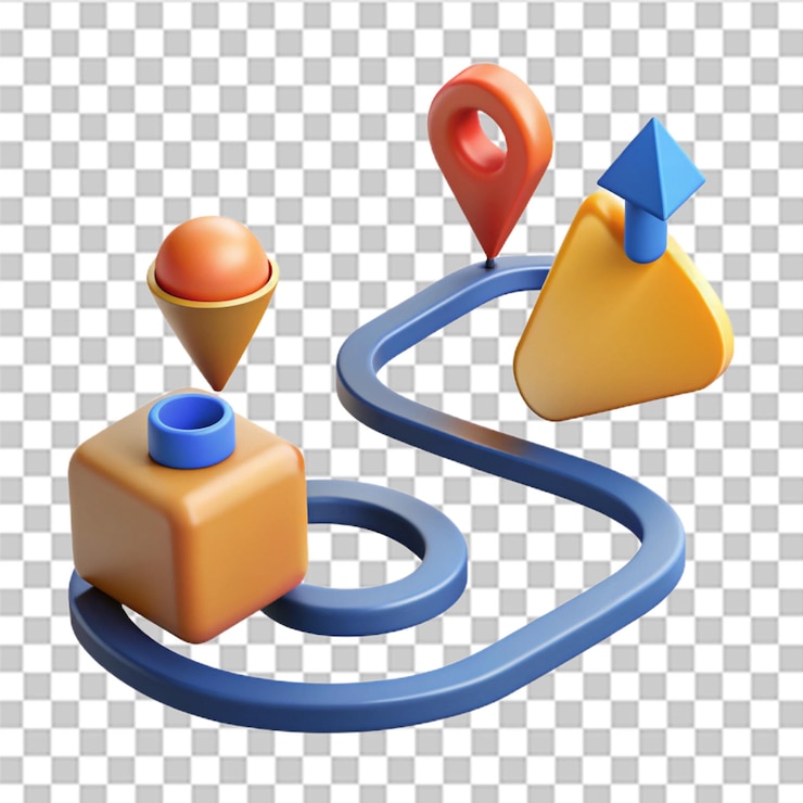 PSD caos 3d y fácil camino sencillo desde el punto a a b concepto de mala o buena idea y camino correcto o incorrecto concepto de búsqueda de soluciones comerciales modo de resolver problemas vector en estilo 3d