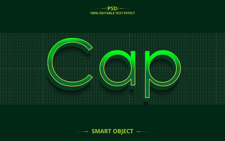 PSD cap efecto de texto editable psd archivo creativo