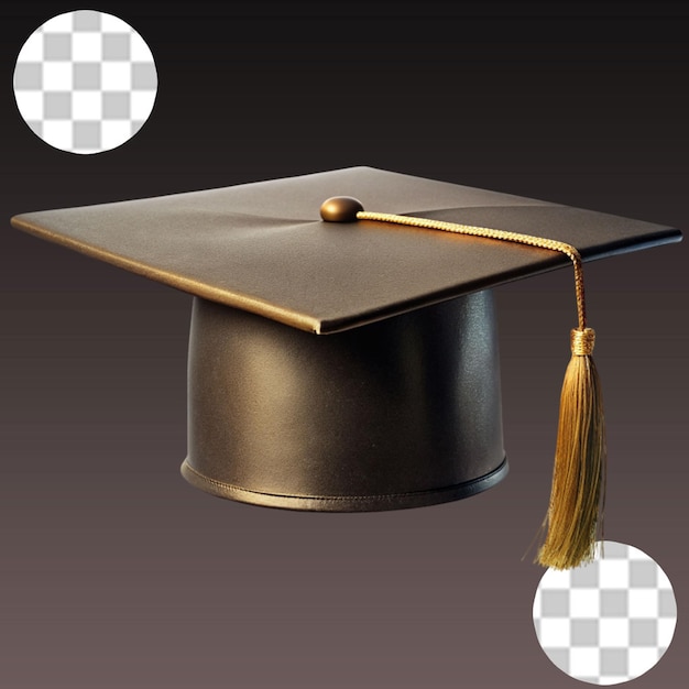 PSD cap de graduation sur fond transparent