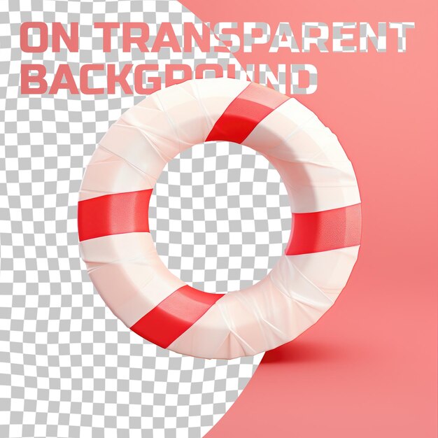 Capa de salva-vidas vermelha e branca como símbolo gráfico em fundo transparente