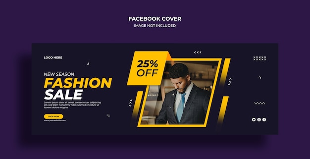 Capa do cronograma do facebook e modelo de banner da web de venda da black friday