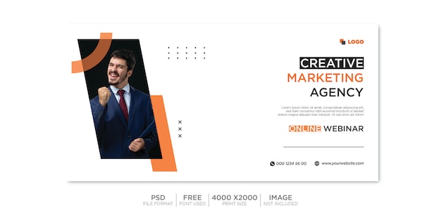 Capa do Facebook comercial e banner da web Premium Psd