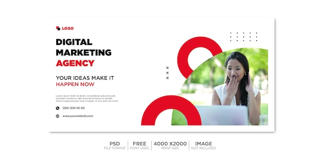 Capa do Facebook comercial e banner da web