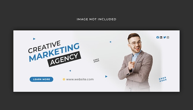 PSD capa do facebook da agência de marketing criativa ou modelo de banner da web