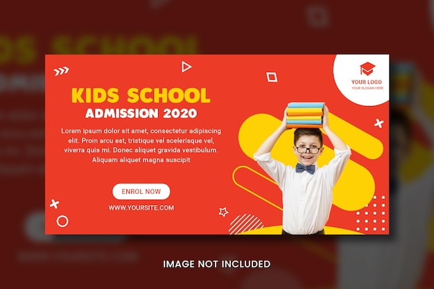 Capa do Facebook do banner de educação escolar de volta às aulas