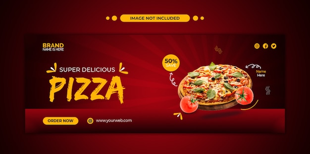 Capa do Facebook do menu de comida e modelo de banner da web
