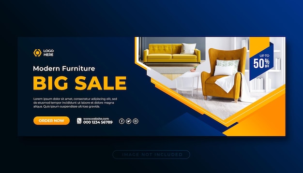 Capa do Facebook para venda de móveis ou modelo de banner da web