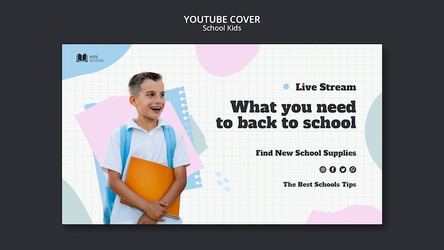 PSD capa do youtube da escola infantil