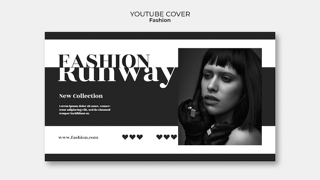 PSD capa do youtube de tendências de moda de design plano