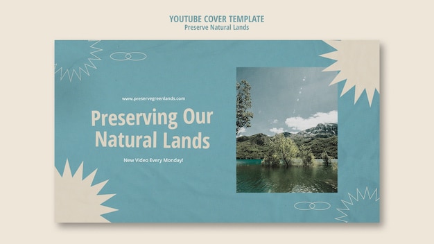 Capa do Youtube para preservação da natureza com paisagem