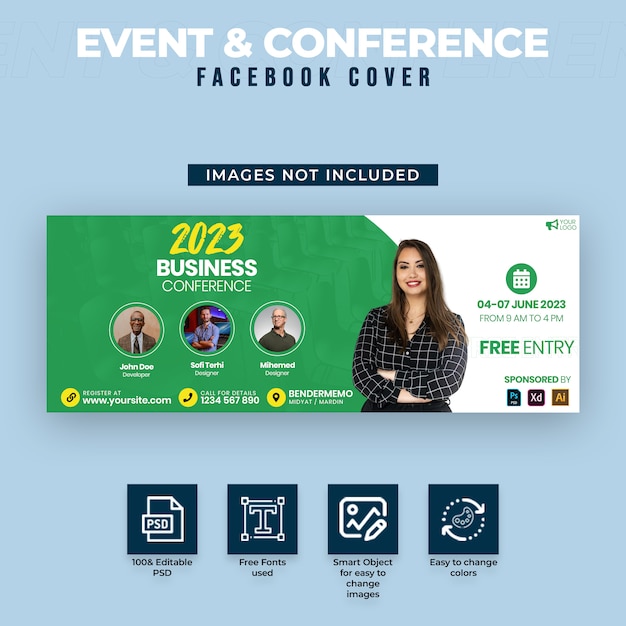 Capa para facebook de eventos e conferências