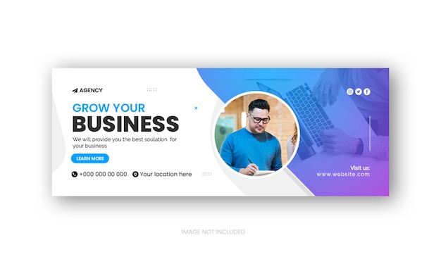 Capa promocional do Facebook para agência de marketing digital ou modelo de banner de anúncio da web