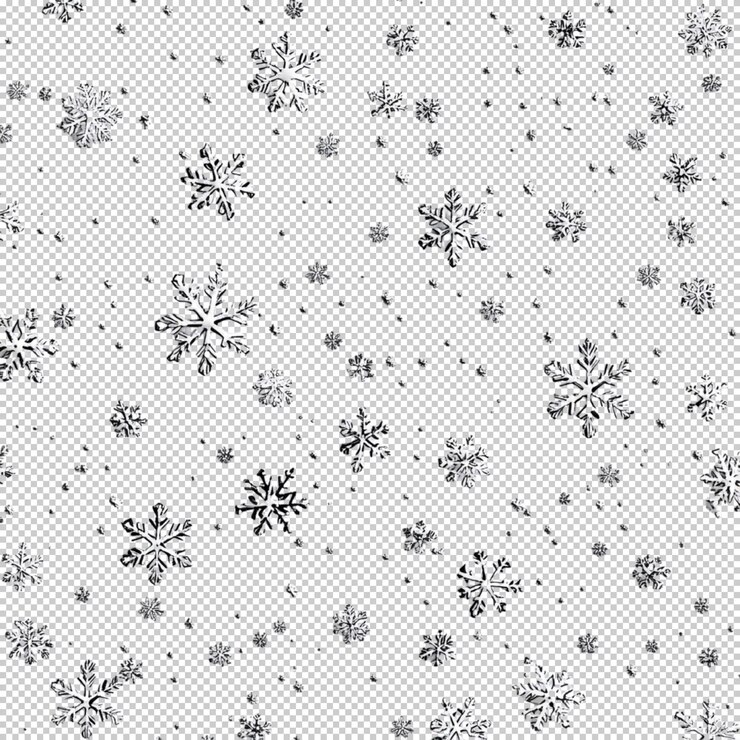 PSD capa de tormenta de copos de nieve aislada sobre un fondo transparente