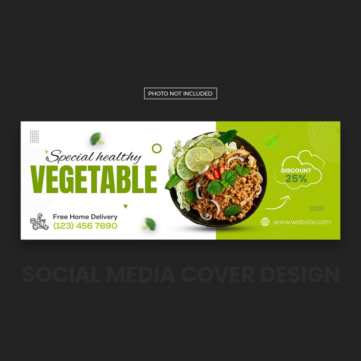 PSD capa vegetal do facebook e design de modelo de banner de mídia social