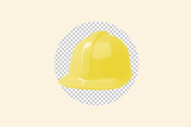 Capacete amarelo de construção 3d