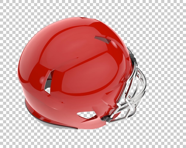 Capacete de futebol isolado na ilustração de renderização 3d de fundo transparente