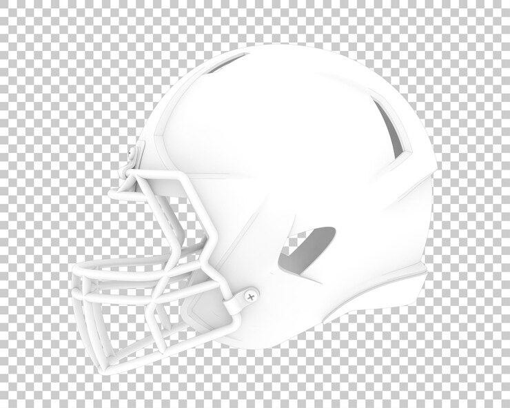 PSD capacete de futebol isolado na ilustração de renderização 3d de fundo transparente