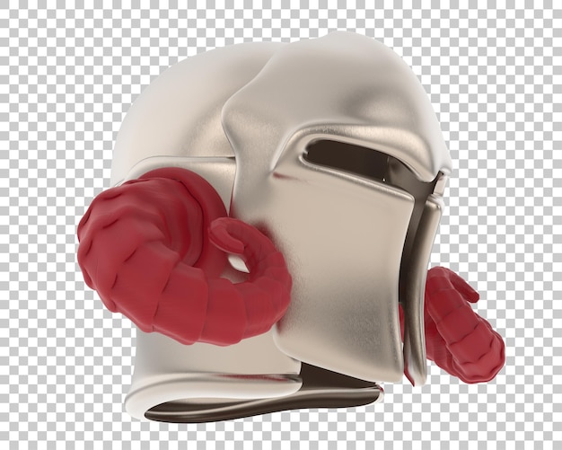 Capacete de gladiador na ilustração de renderização 3d de fundo transparente