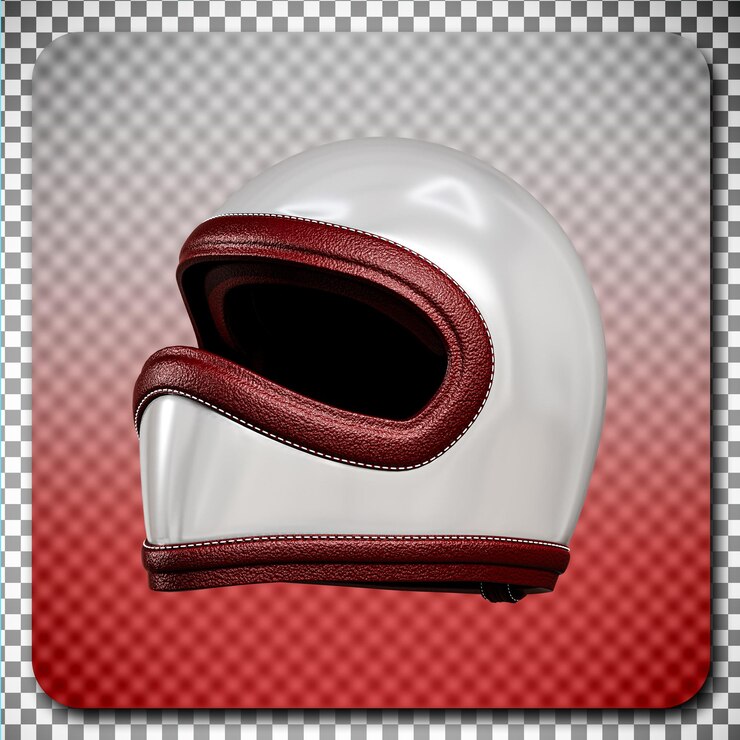 PSD capacete de motocicleta branco vintage com acabamento de couro