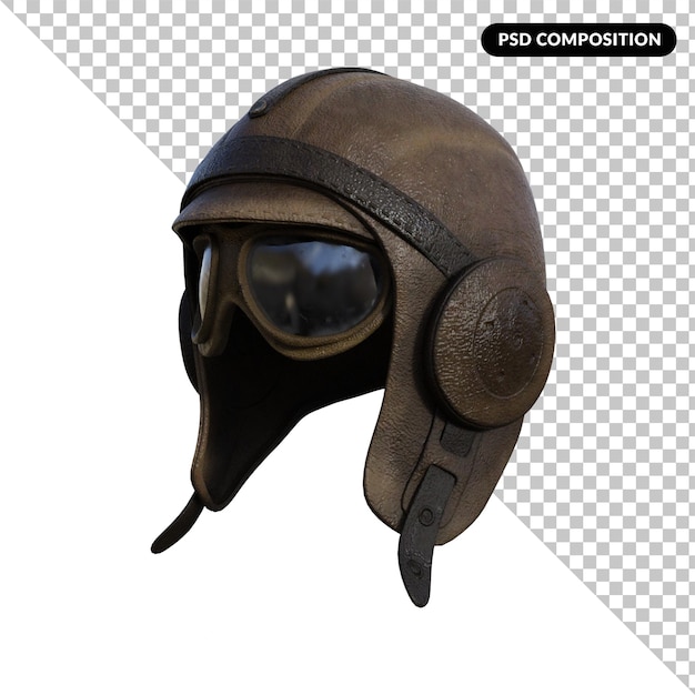 PSD capacete de motocicleta retrô isolado 3d