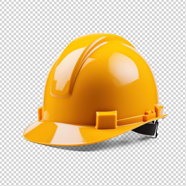 PSD capacete de segurança de construção amarelo cortado em transparente