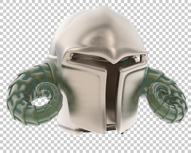 PSD capacete medieval isolado na ilustração de renderização 3d de fundo transparente