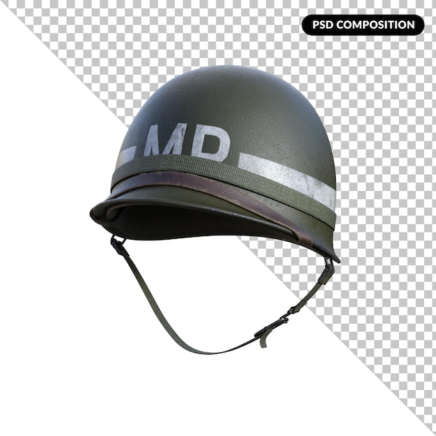 PSD capacete militar isolado 3d