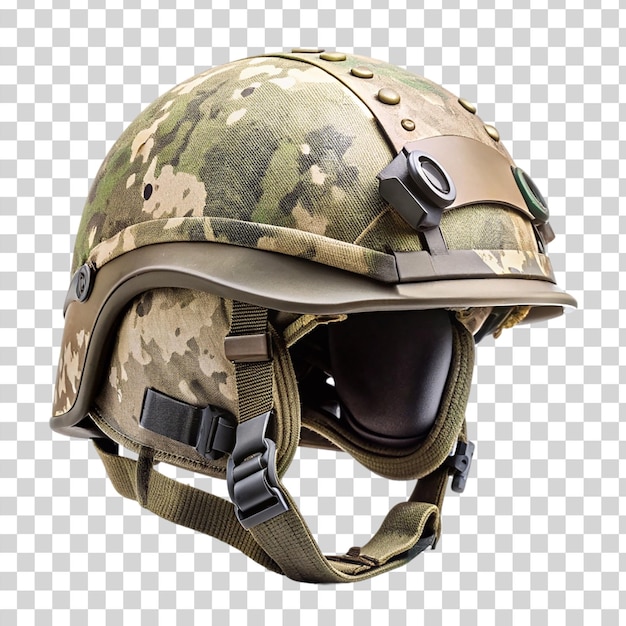 Capacete militar isolado sobre fundo transparente