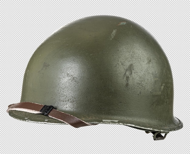 capacete militar vintage em fundo branco