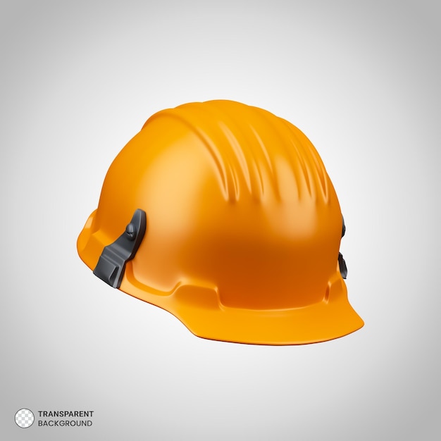 PSD capacete para ícone de construção isolado ilustração de renderização 3d