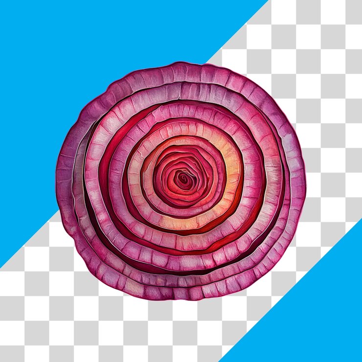 PSD las capas de cebolla rosada en formación de espiral