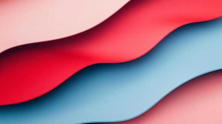 PSD capas onduladas abstractas en rojo rosado y azul