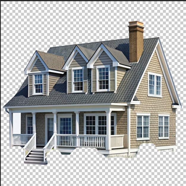 Cape Cod House isoliert auf durchsichtigem Hintergrund