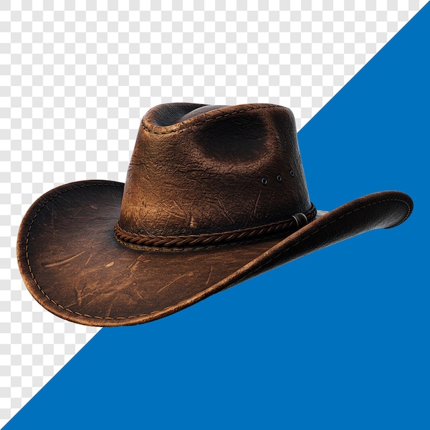 Cappello da cowboy in pelle marrone d'epoca