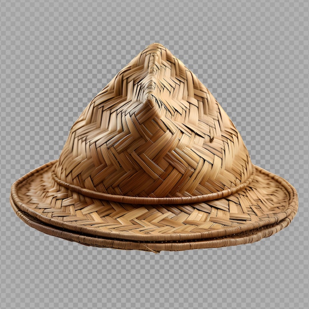 cappello di bambù intrecciato triangolare png cappello tradizionale asiatico da contadino isolato generativo ai