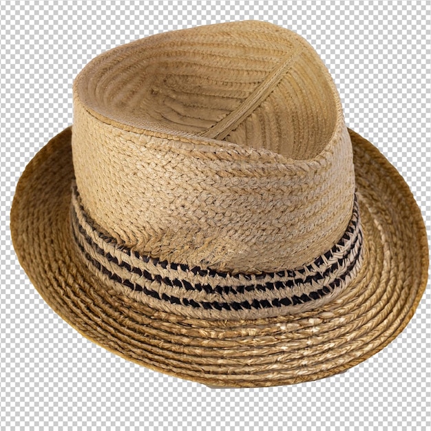 Cappello di paglia per un uomo su sfondo trasparente