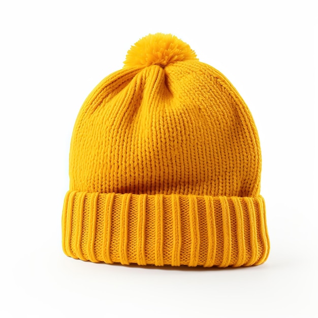 Cappello giallo a maglia