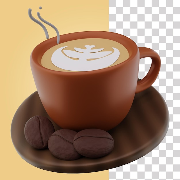 Cappuccino-Kaffee 3D-Symbol