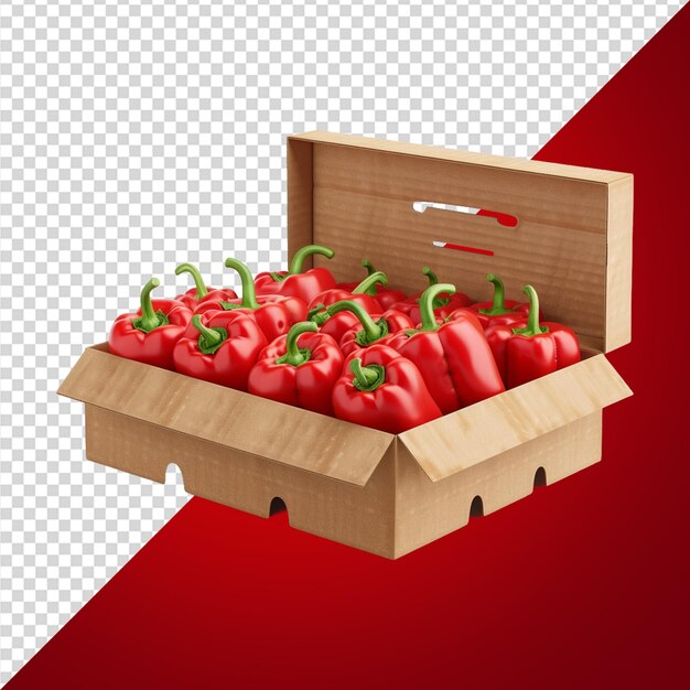 PSD capsicum en una caja png