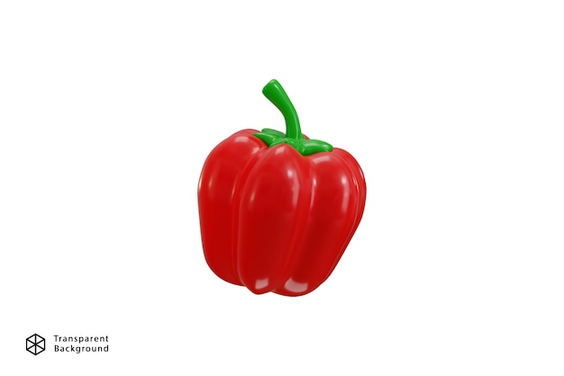 Capsicum icon 3d render Healthy red chili vegetables icon vector illustration