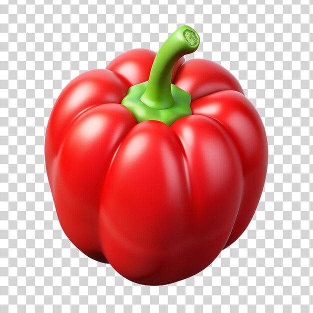 PSD un capsicum rouge 3d sur un fond transparent