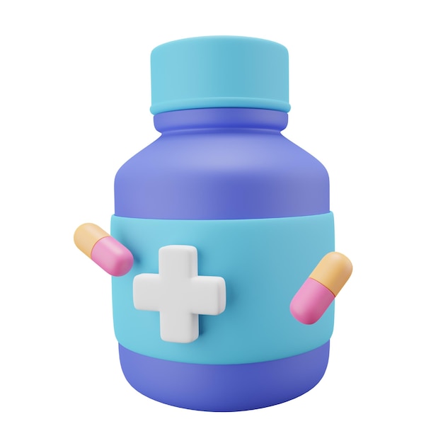 Cápsula de medicina icono 3D para covid19