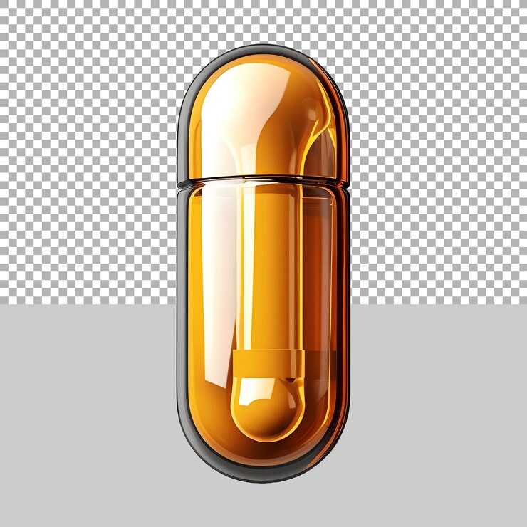 PSD capsula o pastillas médicas en fondo transparente generado por ai