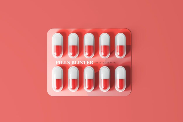 PSD capsule blister avec maquette de boîte