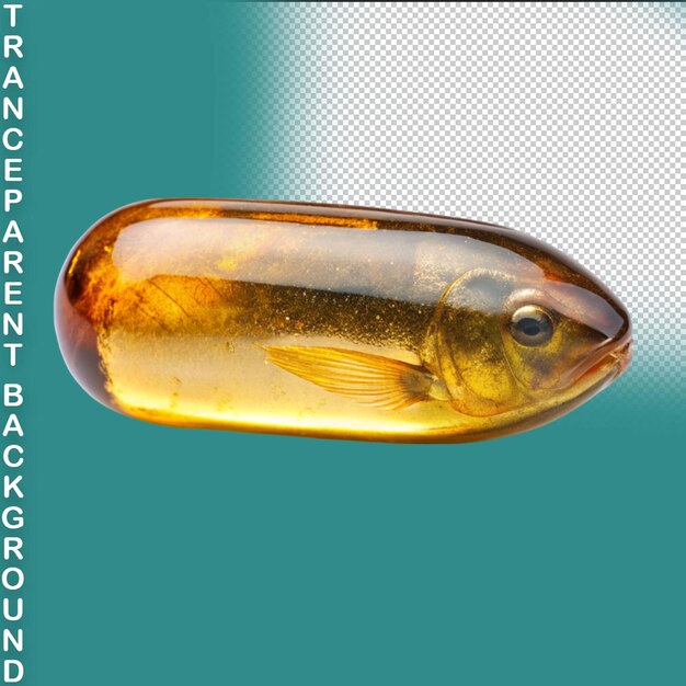 Une Capsule D'huile De Poisson Sur Un Fond Transparent