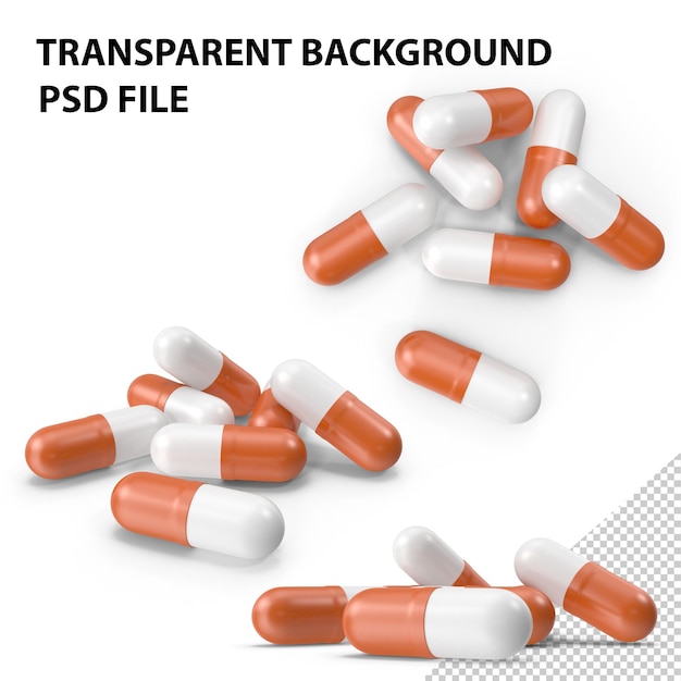 Capsule de pilule orange PNG