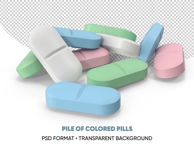 PSD capsule pilules fond transparent