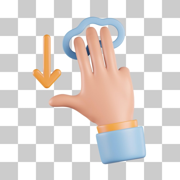 Captura de pantalla Icono 3D Gesto con tres dedos hacia abajo